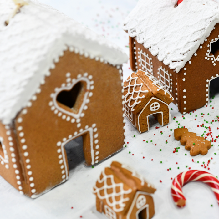 wood gingerbread house