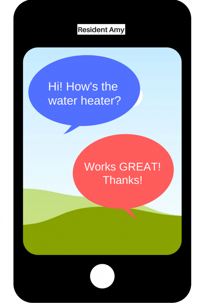 A cell phone showing text messages,s popular marketing tool.