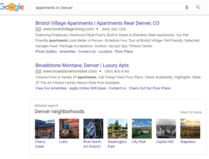 related search results on Google. 