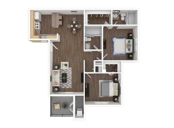 A 3D floor plan. A popular apartment marketing tool.