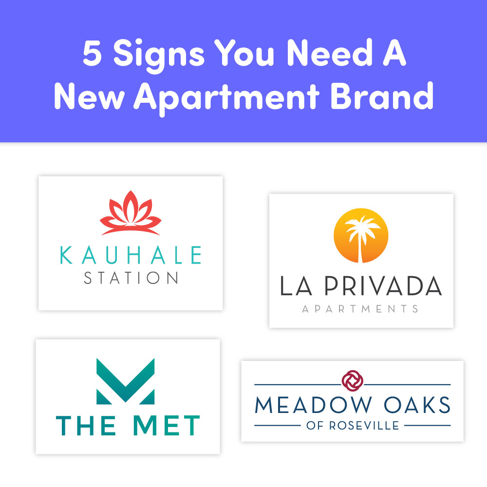 Four apartment logos.
