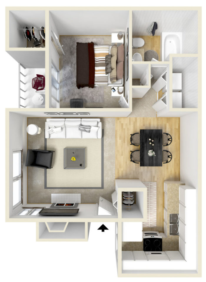 3D rendering of an apartment