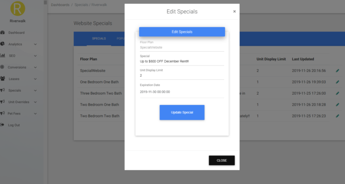 edit specials