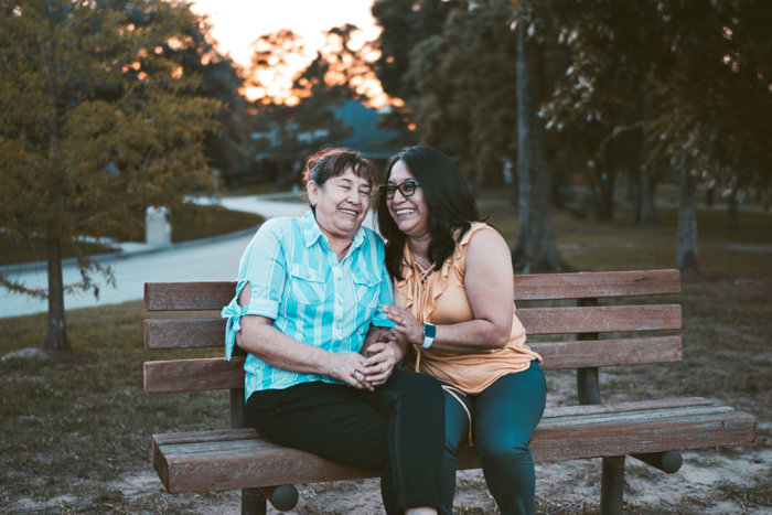 people on bench