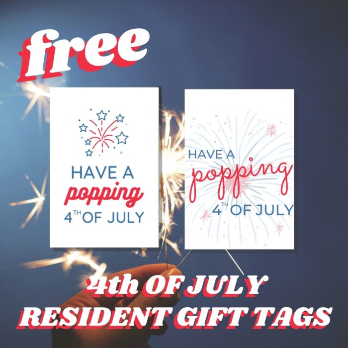 4th of july door tags