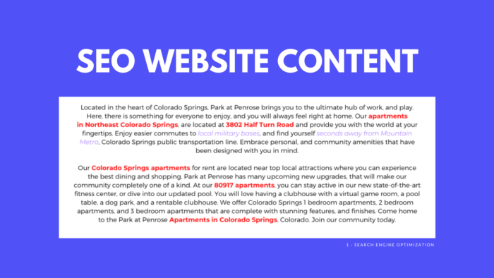 SEO Website Content | Apartment Digital Marketing