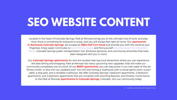 SEO Website Content | Apartment Digital Marketing 