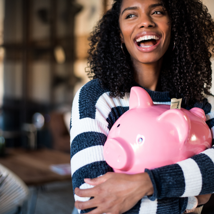 girl with piggy bank