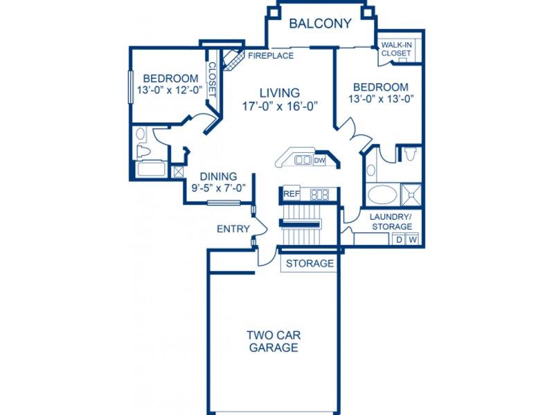 Flagstone floorplan at Parkway Townhomes