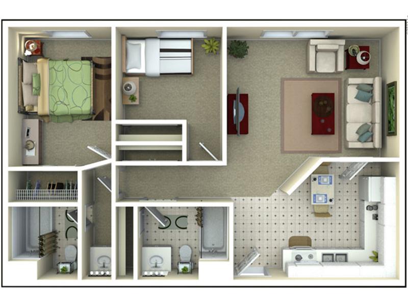 B2-3X floorplan at Cherry Ridge