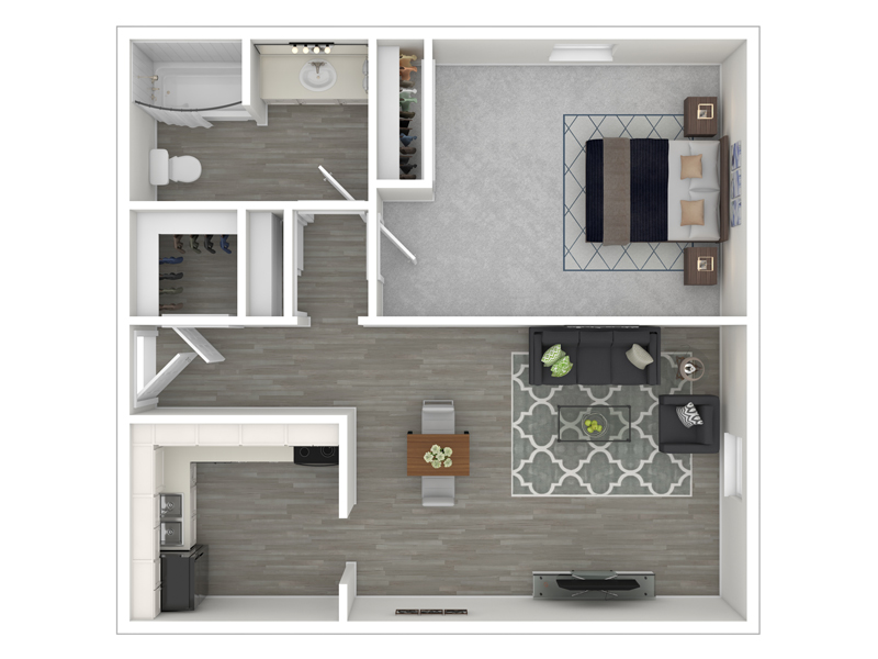 1 Bedroom 1 Bathroom floorplan at Continental Court