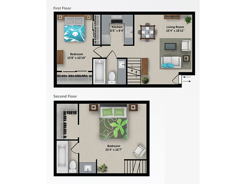 The Loft floorplan at Portola Biltmore