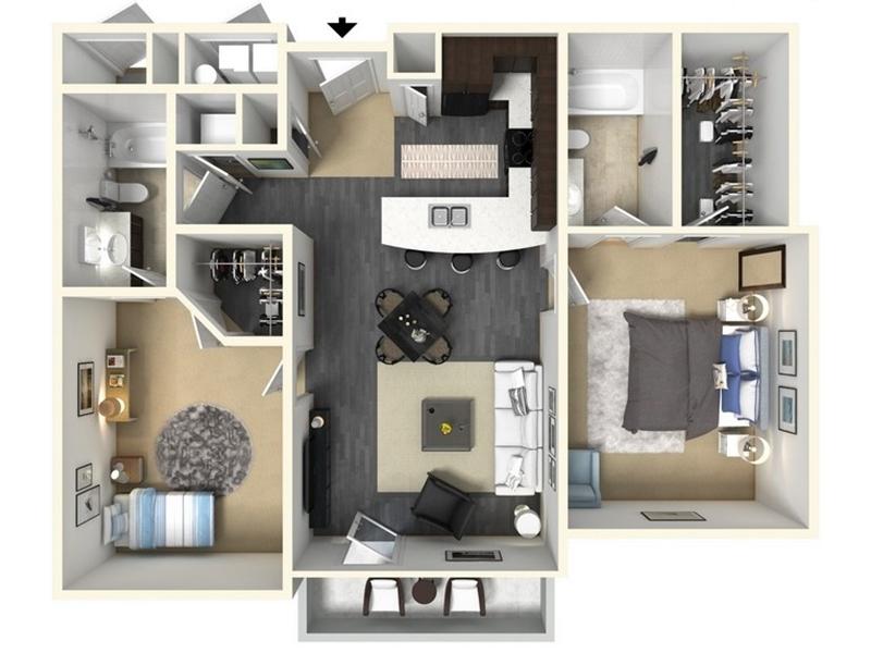 2x2DBL floorplan at Claradon Village