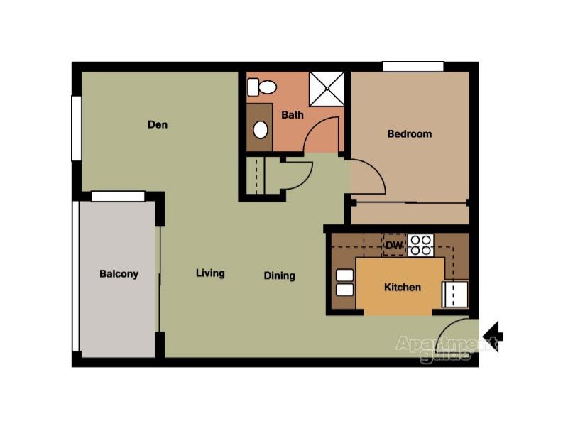 Unit D floorplan at Huntington Breeze