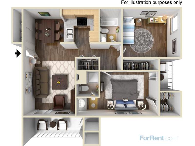 2x2-914-Updated Classic floorplan at The Preserve at City Center