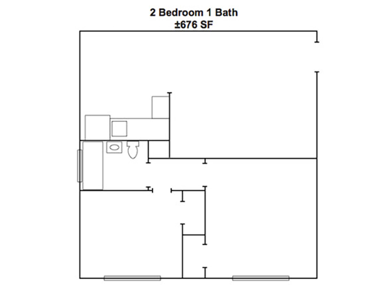 2 Bedroom 1 Bathroom