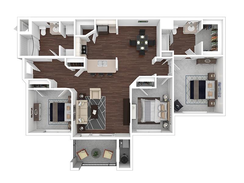 3x2-1334 floorplan at Herriman Towne Center