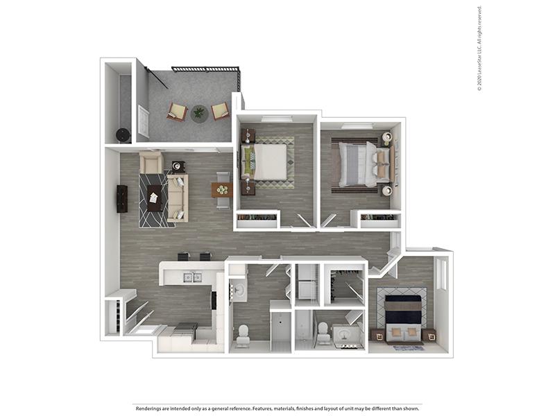 3x2 B floorplan at Club 715