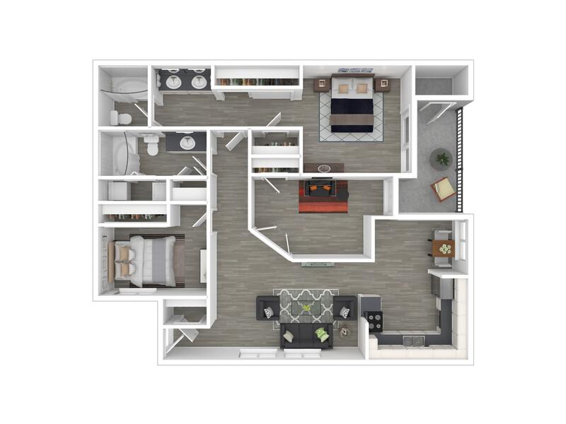 3x2-1334 Renovated floorplan at Allegro