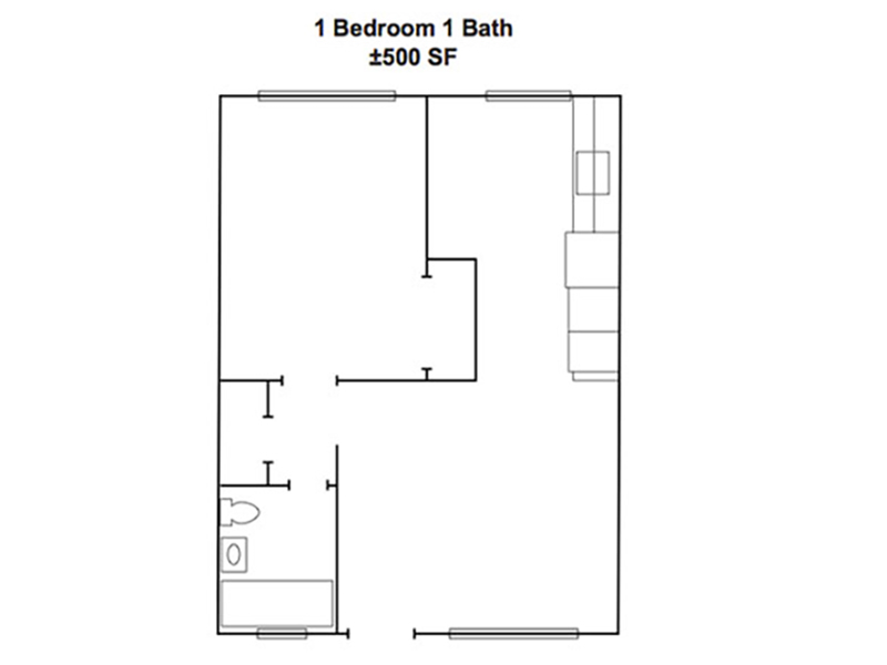 1 Bedroom 1 Bathroom