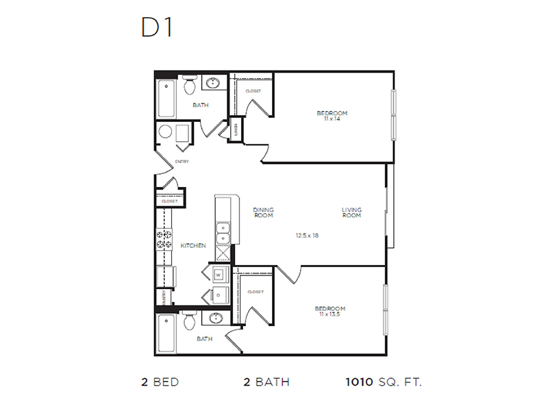 2x2 floorplan at The Reserve IL