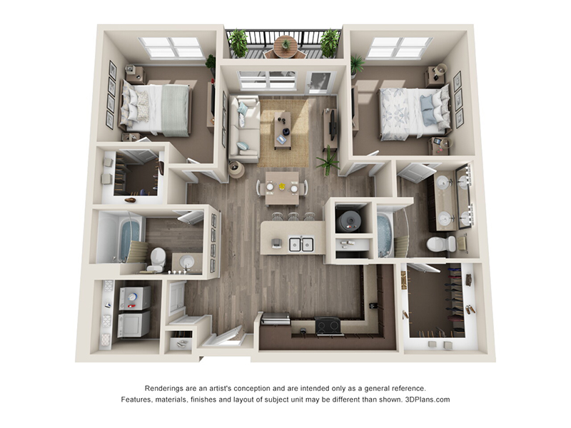 2x2-1038 floorplan at Atlantic on the Boulevard