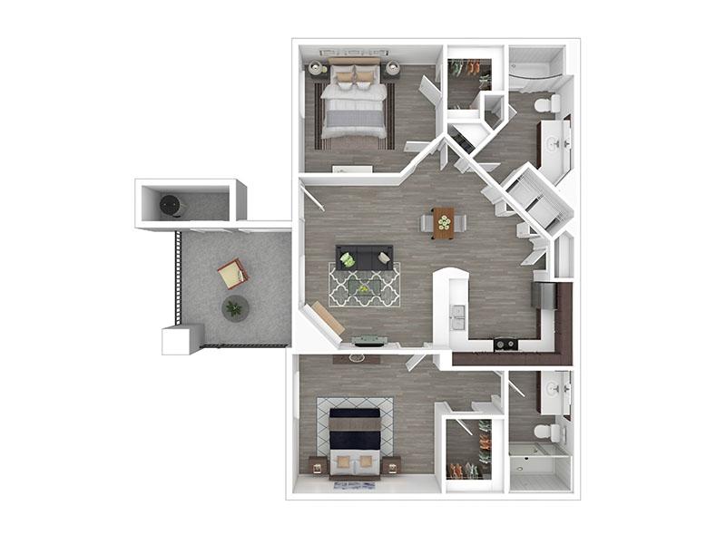 2x2-852- Full Renovation floorplan at Legacy Apartments at Dove Mountain