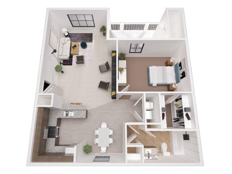 1x1-829 Full Renovation floorplan at Reserve at Stone Hollow