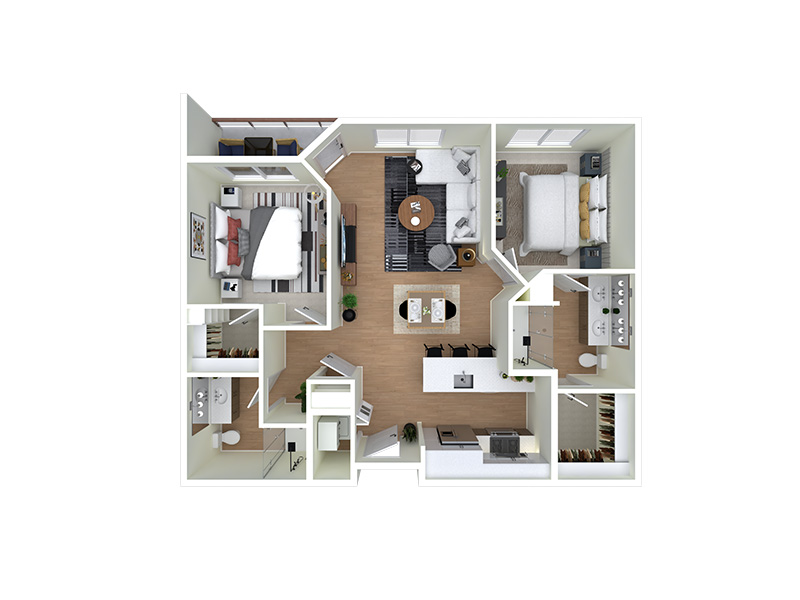 B2 floorplan at Seventyone15 McDowell