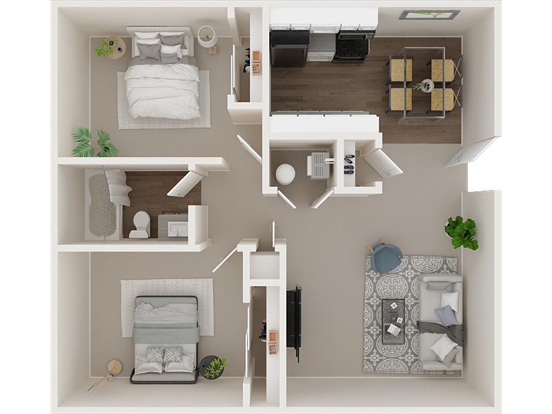 2x1 690 floorplan at Elevate at 4400