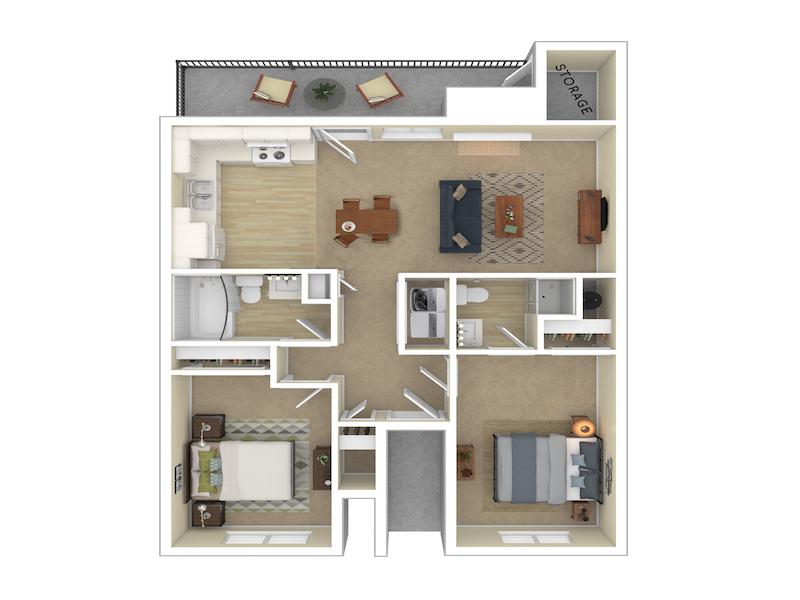 2 Bedroom 2 Bathroom floorplan at Veri Vancouver