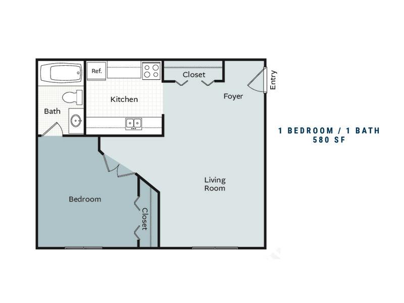 Cypress- 1 bed, 1 bath floorplan at Walnut Trails