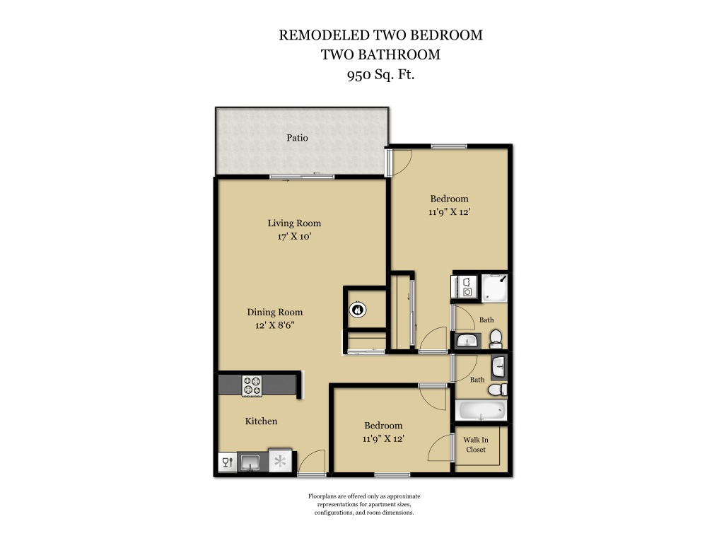 2 Bed 2 Bath Plan R floorplan at Camden Village