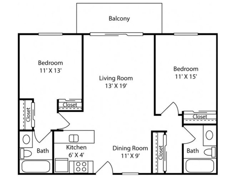 The Starboard WD floorplan at Atwater Cove Apartments