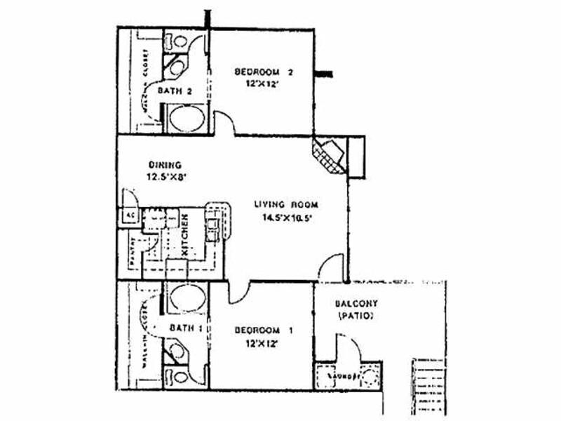 2 Bed 2 Bath Large floorplan at Village of Santo Domingo