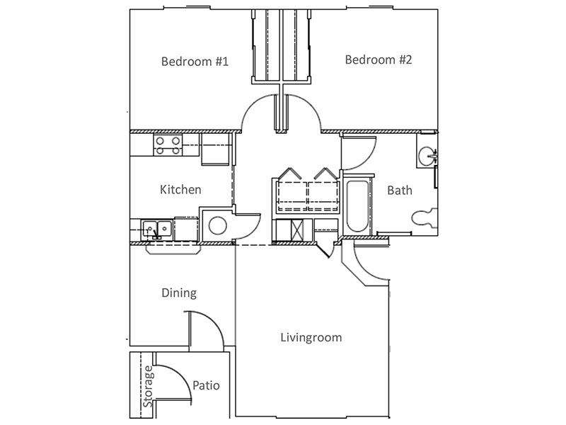 2 Bedroom 1 Bathroom A