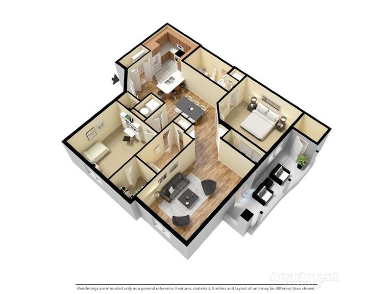 Coronado 2x2 floorplan at The Perch on 52nd