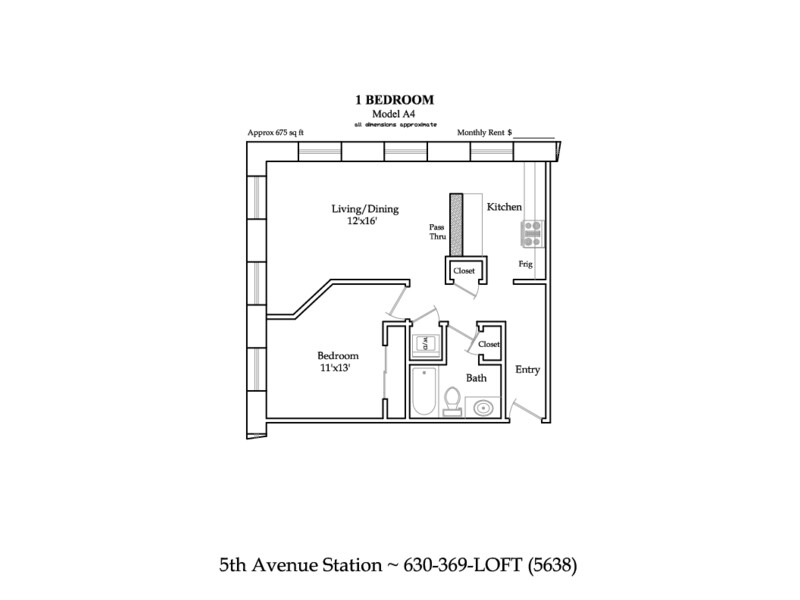 A4-R floorplan at 5th Avenue Station