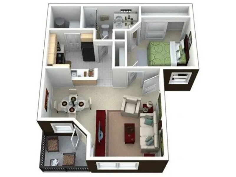 1 Bedroom floorplan at Desert Sage