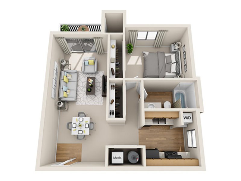 One Bedroom floorplan