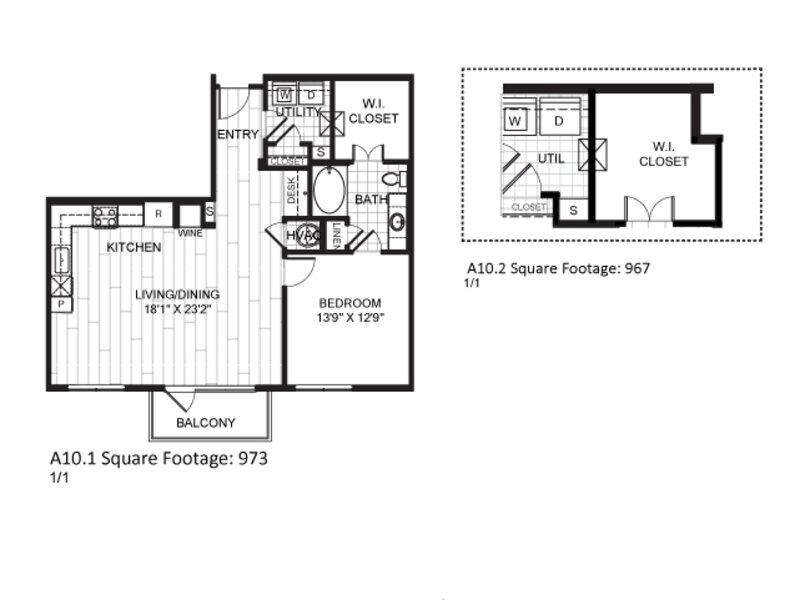 A10.1 floorplan at The Moderne