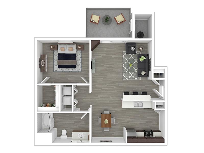 1x1-745- Classic floorplan at Serafina