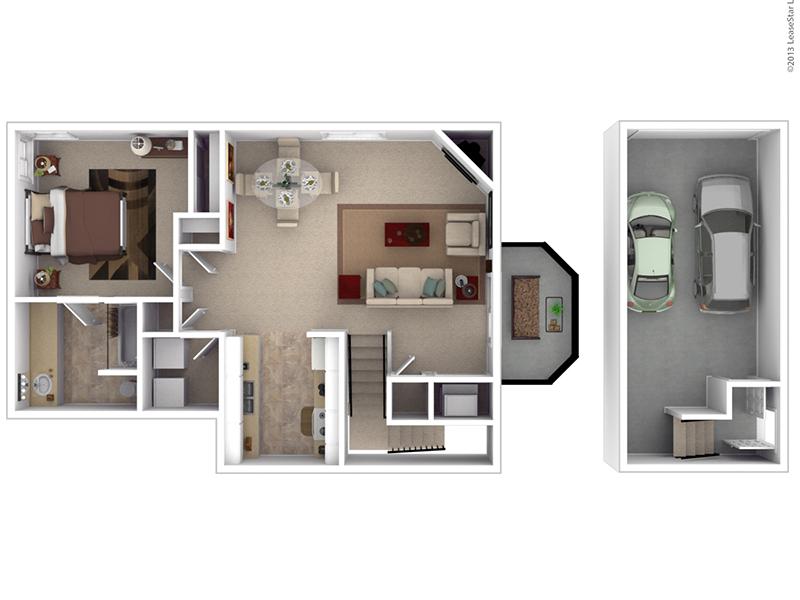 1x1TH1G floorplan at Hunters Woods