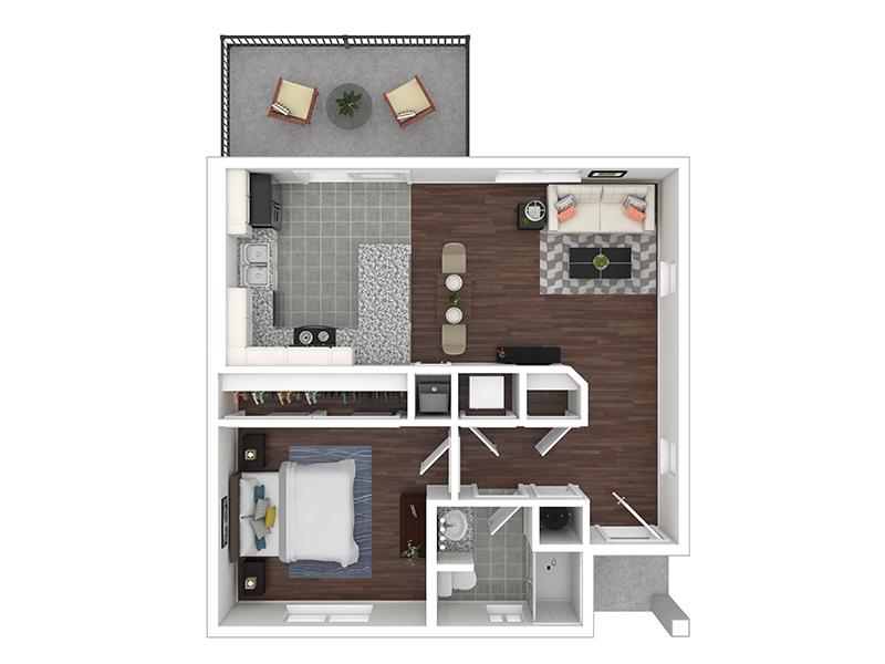 1 Bedroom floorplan at Luna Bear 94