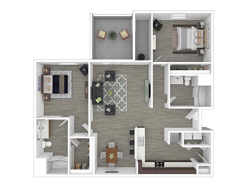 2x2-1137- Full Renovation floorplan at Serafina