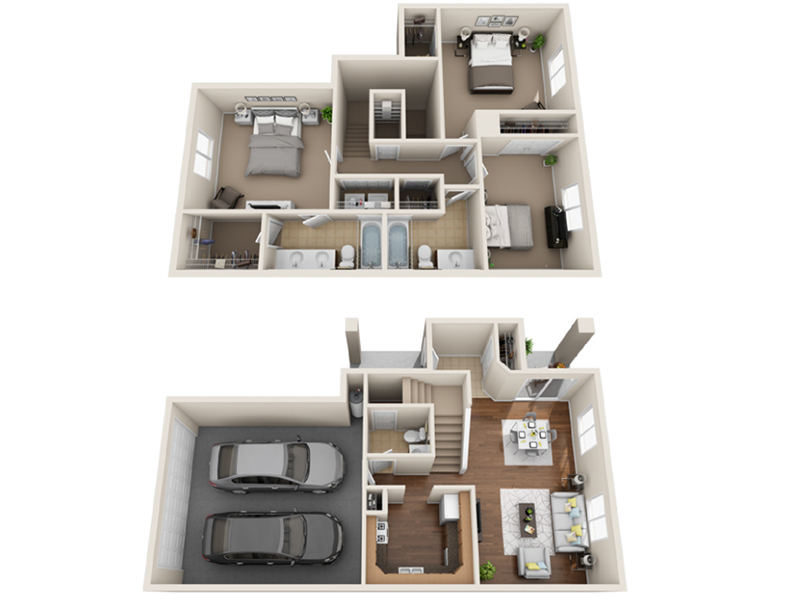 S floorplan at Suncrest Townhomes