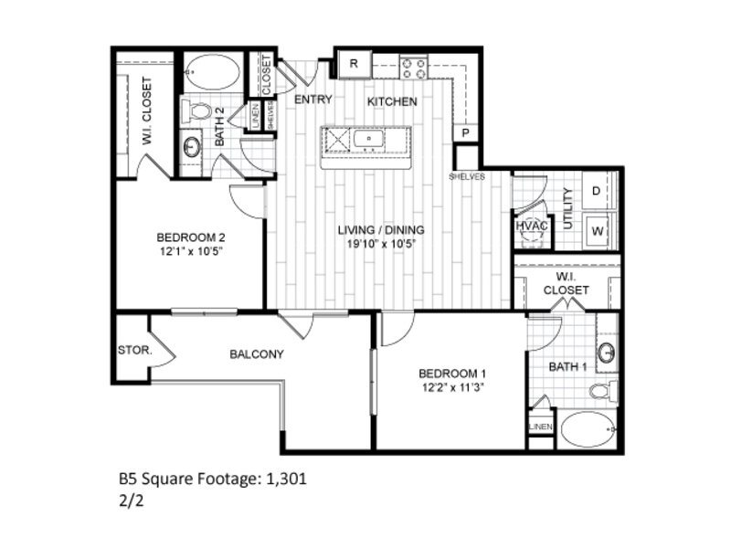 B5 floorplan at The Moderne