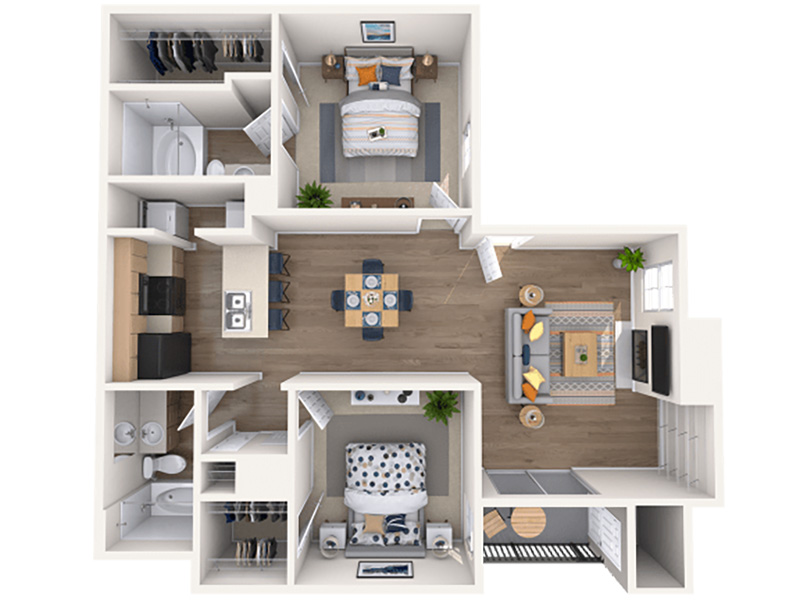 2x2 - Medium - Renovated floorplan at Portola West Vegas