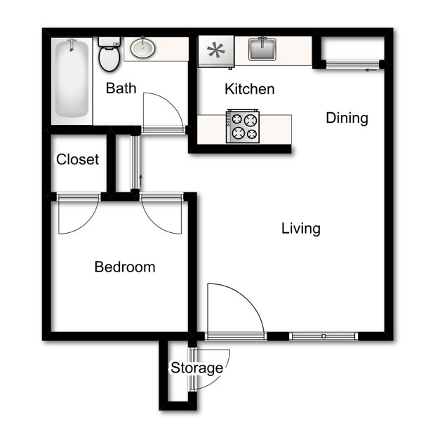 1X1-630 floorplan at Willowcreek