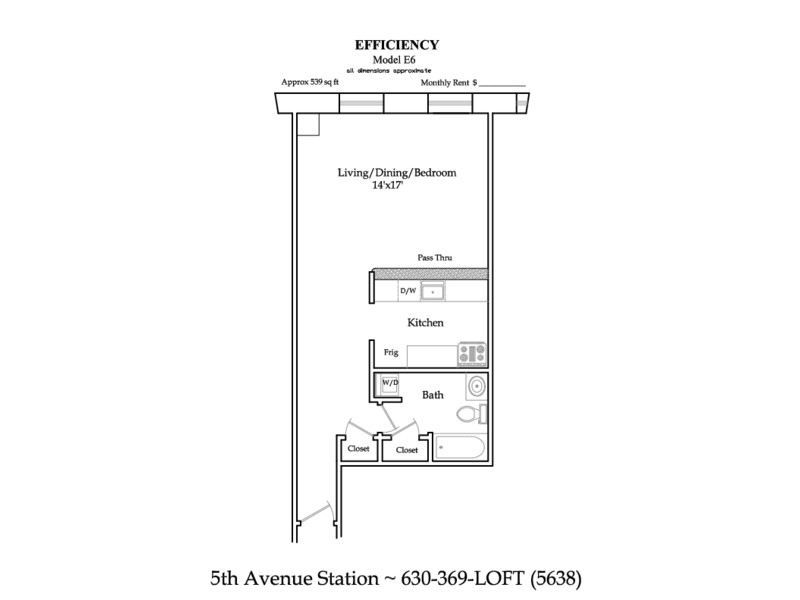 E6-R floorplan at 5th Avenue Station